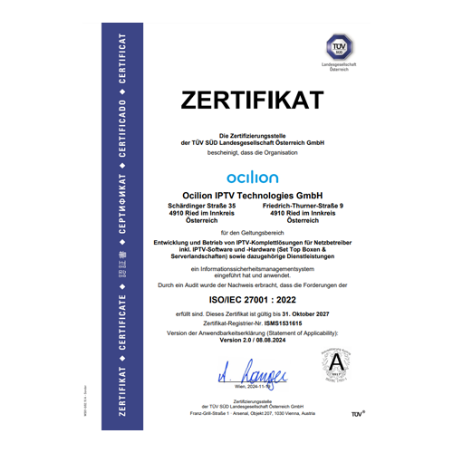 ISO27001 Zertifizierung